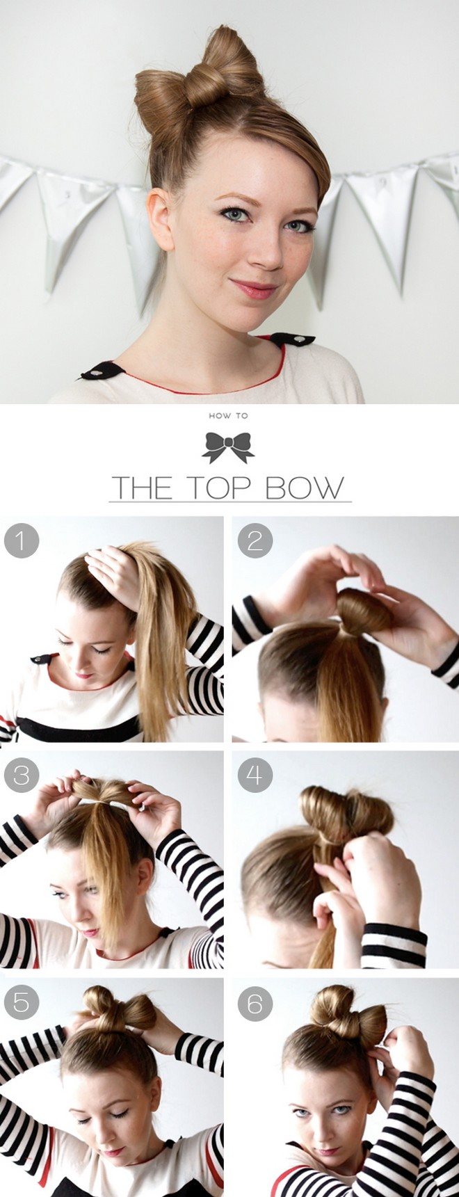 Как сделать бант из волос: пошаговое фото