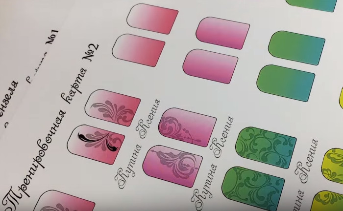 тренировочные карты для росписи ногтей вензеля