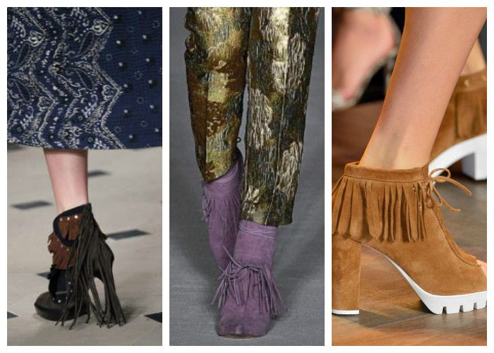 Модная обувь: сапоги и ботильоны с бахромой 