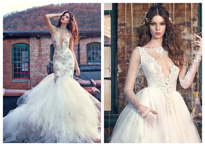 Свадебное платье с глубоким декольте Galia Lahav