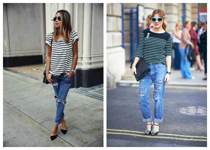 Широкие джинсы женские с чем носить летом фото