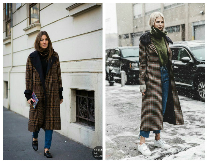 Street style модные пальто осень-зима 2017-2018, коллекция фото