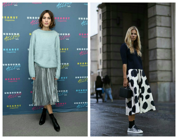 Street style модные юбки осень-зима 2017-2018, коллекция фото