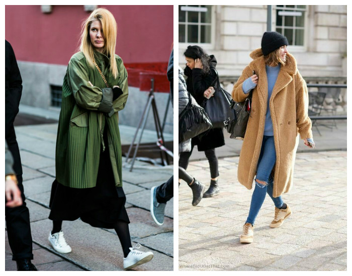Street style модные пальто осень-зима 2017-2018, коллекция фото