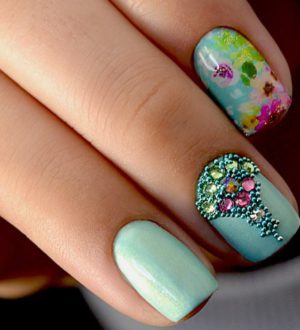 Комбинированный маникюр: техники, уроки, фото