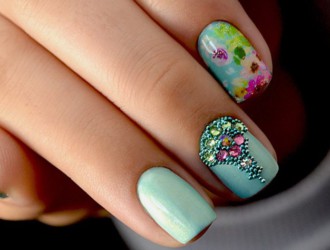 Комбинированный маникюр: техники, уроки, фото