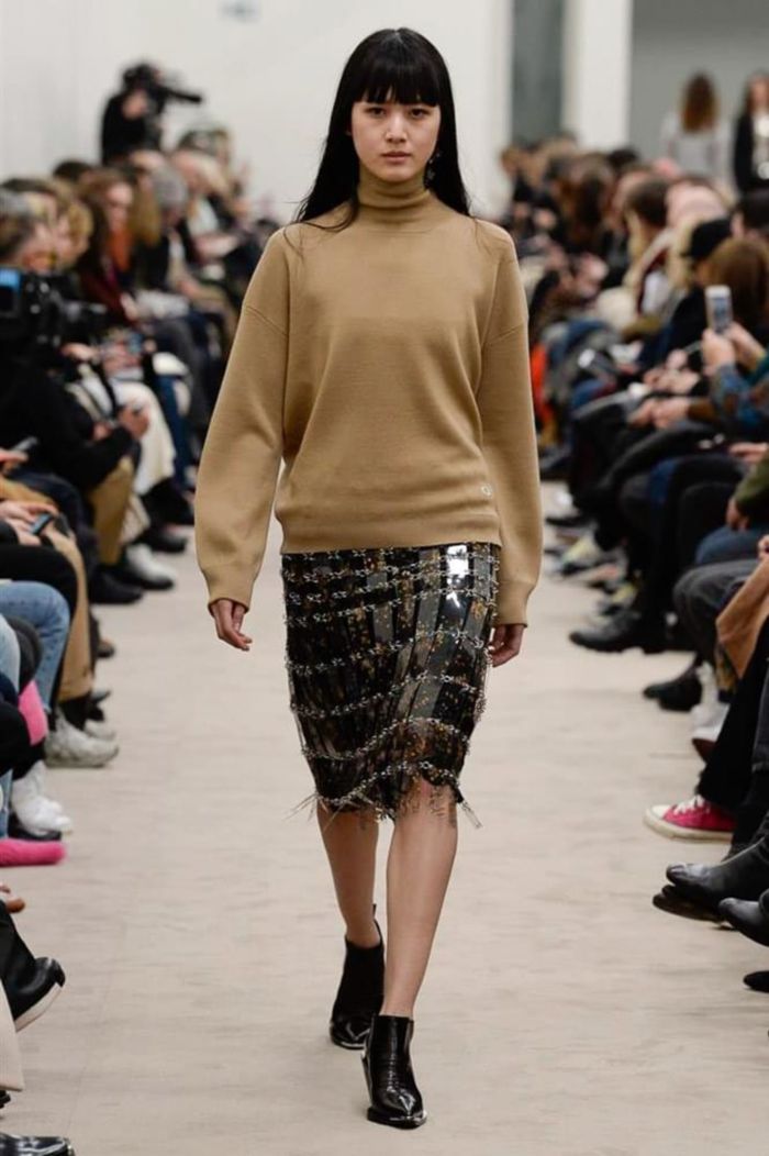 Модная женская юбка осень-зима Paco Rabanne