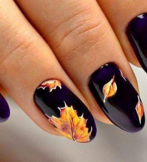 Маникюр с листьями — 5 идей рисунков на ногтях для осени
