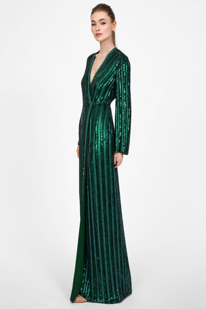 Модное изумрудное платье Jenny Packham