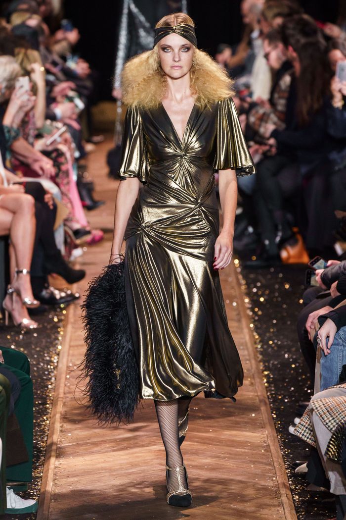Золотое блестящее платье Michael Kors Collection