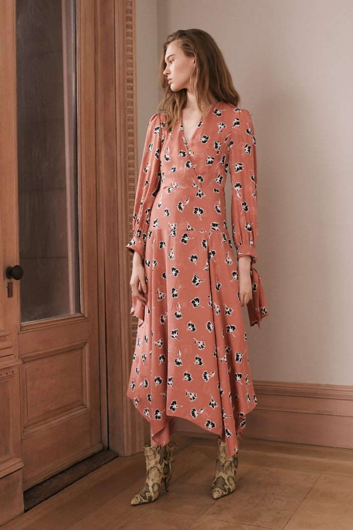 Модное персиковое платье Rebecca Taylor