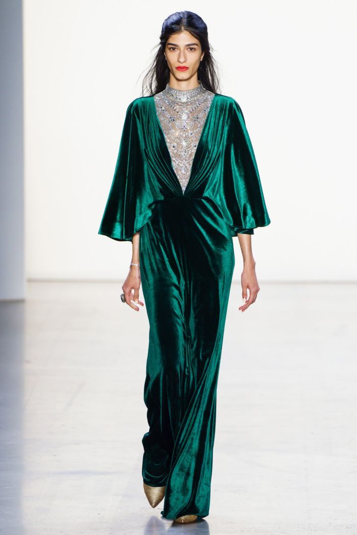 Модное изумрудное платье Tadashi Shoji