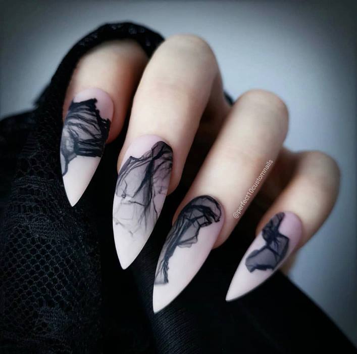 Дизайн ногтей вуаль