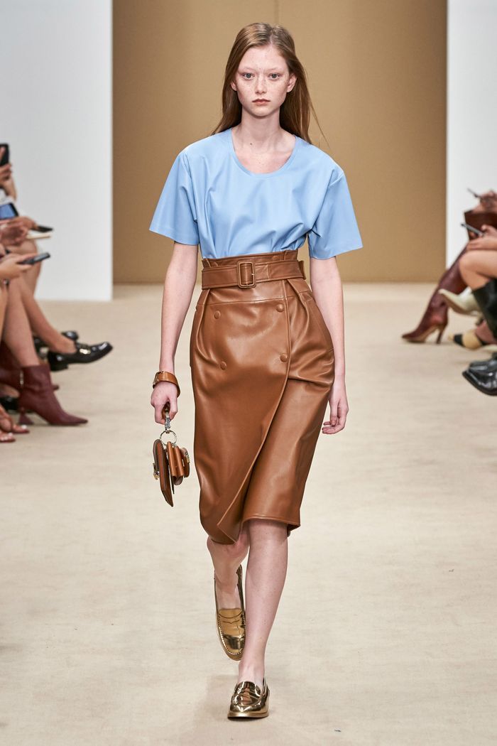 Модная кожаная юбка 2020 из коллекции Tod's