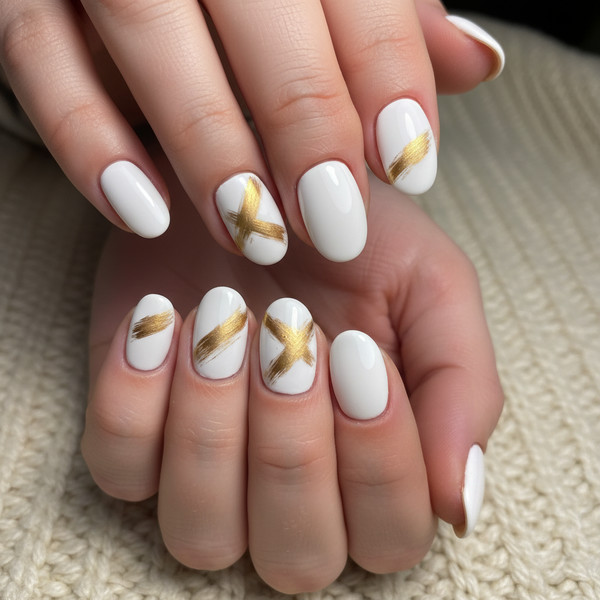 Абстрактный мазок на коротких ногтях