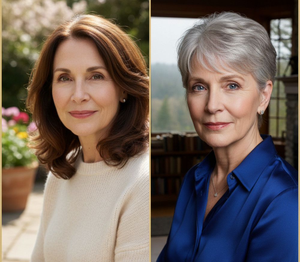 Варианты стрижек для женщин в возрасте 60 лет на разную длину волос.