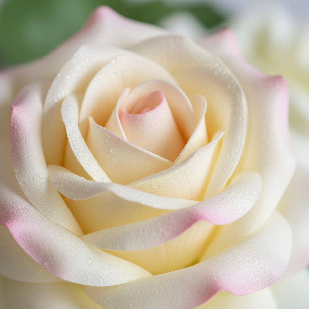 Крупный план текстуры высококачественного искусственного цветка (например, из латекса или силикона), демонстрирующий реалистичность и отсутствие дефектов.