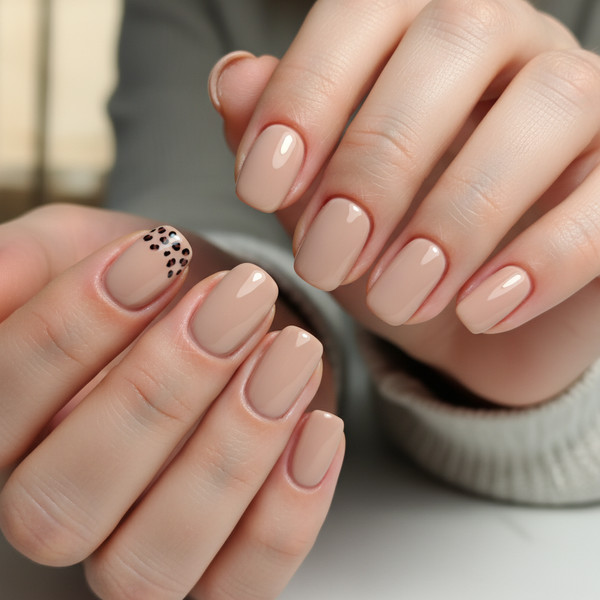 Микро-леопард на коротких ногтях