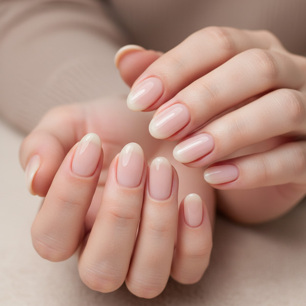Маникюр 'голые ногти' на овальной форме