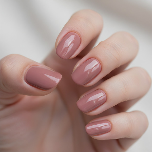 Однотонный маникюр на короткие овальные ногти