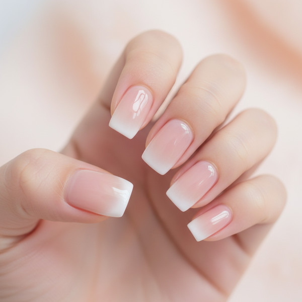 Френч-омбре на коротких ногтях