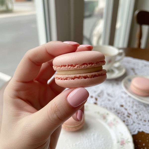 Пастельно-розовый маникюр на овале