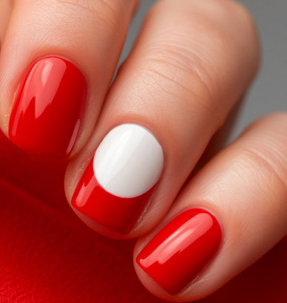 Обратный френч (лунный маникюр) на квадрате