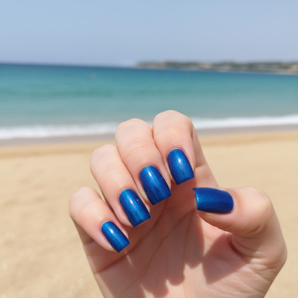 Морской волны маникюр на квадрате