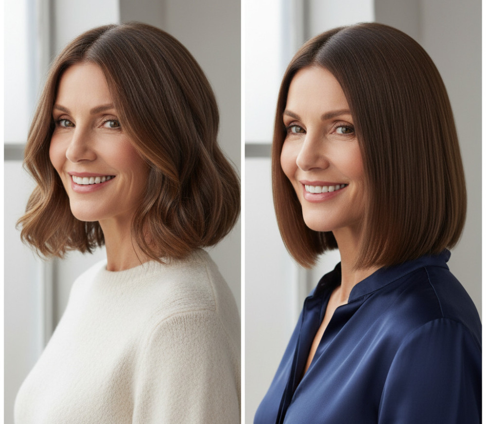 Варианты укладки стрижки каре для женщин 60 лет.