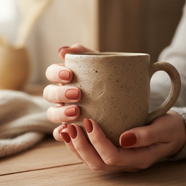 Терракотовый маникюр