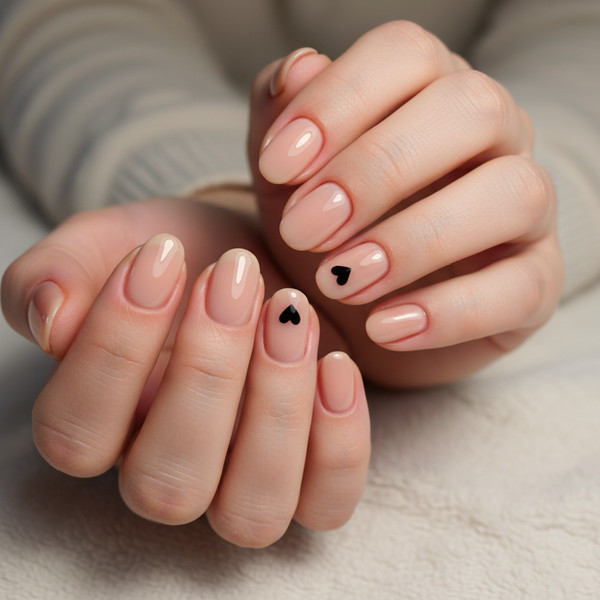 Маленькое сердце на коротком ногте