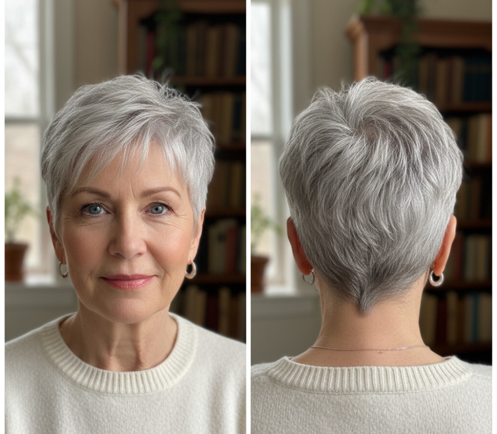 Очень короткие стрижки для женщин после 60 лет фото.