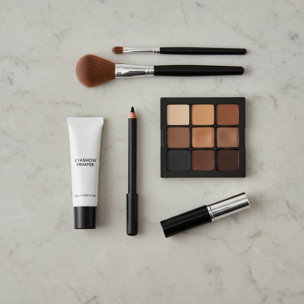 Необходимая косметика и кисти для создания макияжа смоки айс